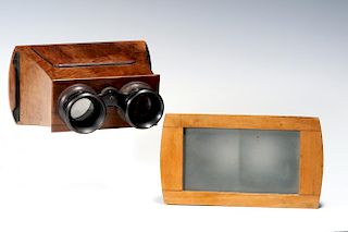 TWO 19TH CENTURY BREWSTER TYPE STEREOSCOPES