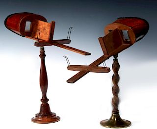 TWO 19TH CENTURY TABLE-TOP MODEL STEREOSCOPES
