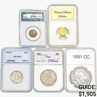 1829-1942 [5] US Varied Coinage   