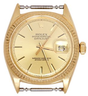 ESTATE 14KT YELLOW GOLD ROLEX OYSTER PERPETUAL DATEJUST WATCH 