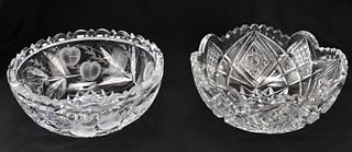 EARLY CUT GLASS SERVING BOWLS
