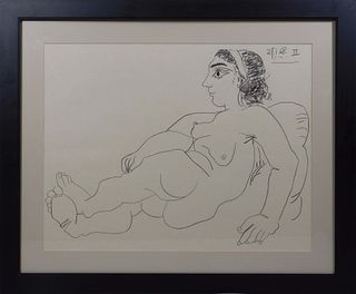 Pablo Picasso, Style of: Femme Nue Allongee