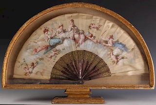 TWO NICE 19TH C. HAND FANS IN SHADOW BOX FRAMES