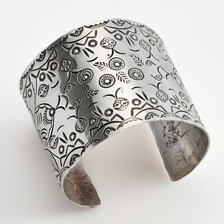  Wide Floral Stamped Cuff from Geronimo Trading Post