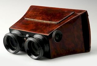 A 19TH CENTURY BREWSTER STYLE STEREOSCOPE