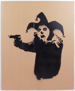 British Street Art:  Gun Clown