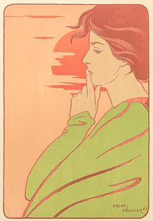 Georges Meunier Color Lithograph The Hour of Silence 1897