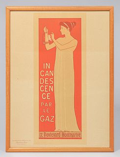 Maurice Realier Dumas Original Lithograph "Incandescence par le Gaz" 1896