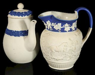 EARLY 19TH C. JASPERWARE POT AND JUG WEDGWOOD ONLY