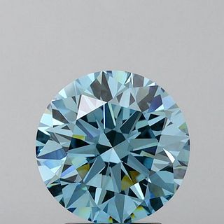 3.82 ct, Vivid Blue/VS1, Round cut IGI Graded Lab Grown Diamond
