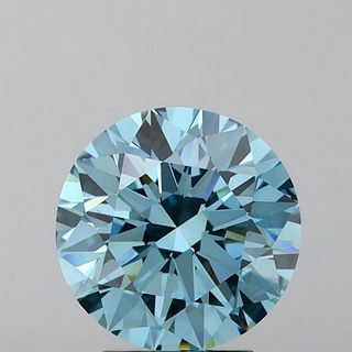 4.02 ct, Vivid Blue/VS1, Round cut IGI Graded Lab Grown Diamond