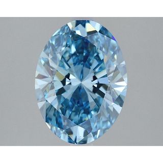 3.11 ct, Vivid Blue/VS1, Oval cut IGI Graded Lab Grown Diamond