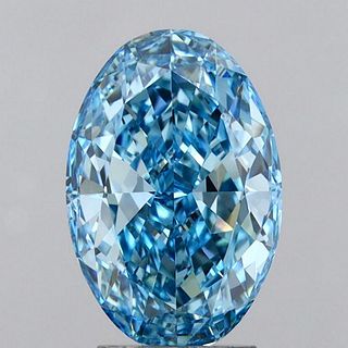 3.46 ct, Vivid Blue/VVS2, Oval cut IGI Graded Lab Grown Diamond
