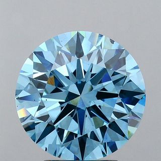 5.05 ct, Vivid Blue/VS2, Round cut IGI Graded Lab Grown Diamond