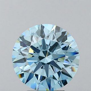 4.10 ct, Vivid Blue/VS1, Round cut IGI Graded Lab Grown Diamond