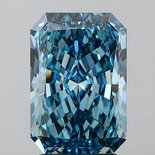 3.03 ct, Vivid Blue/VVS2, Radiant cut IGI Graded Lab Grown Diamond