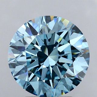 4.64 ct, Vivid Blue/VS2, Round cut IGI Graded Lab Grown Diamond