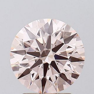 2.53 ct, Brn. Pink/VS2, Round cut IGI Graded Lab Grown Diamond