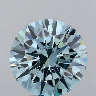 4.51 ct, Intense Blue/VS2, Round cut IGI Graded Lab Grown Diamond