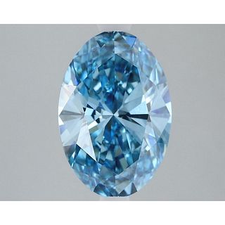 3.02 ct, Vivid Blue/VVS2, Oval cut IGI Graded Lab Grown Diamond