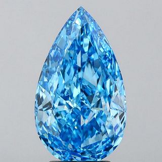 5.12 ct, Vivid Blue/VS2, Pear cut IGI Graded Lab Grown Diamond