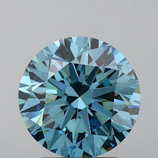 3.69 ct, Vivid Blue/VS1, Round cut IGI Graded Lab Grown Diamond