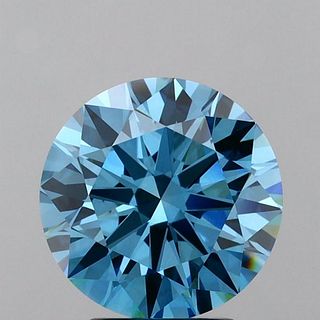 3.40 ct, Vivid Blue/VS1, Round cut IGI Graded Lab Grown Diamond