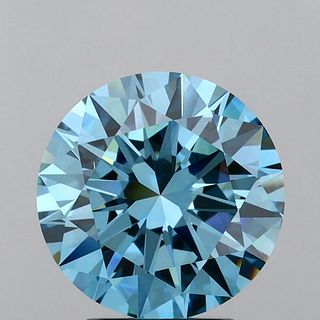 4.30 ct, Vivid Blue/VS1, Round cut IGI Graded Lab Grown Diamond