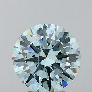 4.02 ct, Intense Blue/VS2, Round cut IGI Graded Lab Grown Diamond