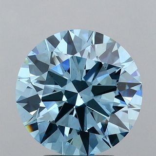 3.75 ct, Vivid Blue/VS2, Round cut IGI Graded Lab Grown Diamond