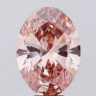 8.34 ct, Intense Brown Pink/VS2, Oval cut IGI Graded Lab Grown Diamond