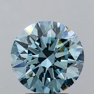 3.28 ct, Vivid Blue/VVS2, Round cut IGI Graded Lab Grown Diamond