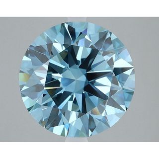 5.80 ct, Vivid Blue/VVS2, Round cut IGI Graded Lab Grown Diamond