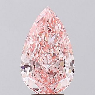 5.54 ct, Vivid Pink/VS2, Pear cut IGI Graded Lab Grown Diamond