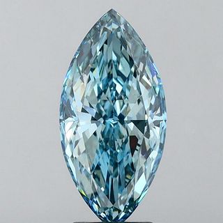 5.62 ct, Vivid Blue/VS1, Marquise cut IGI Graded Lab Grown Diamond