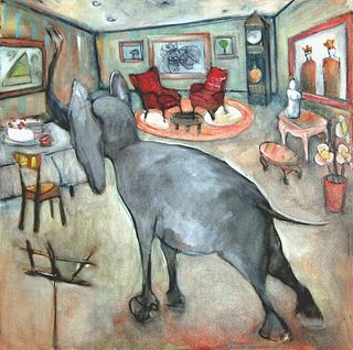 NATASHA TUROVSKY, The Elephant in the Room, Print on canvas