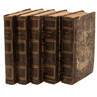 Scio de San Miguel, D. Felipe (Traductor). La Santa Biblia. México: Establecimiento Tipográfico de Andres Boix, 1853. Pzs: 5.