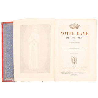 Lasserré, Henri.  Notre Dame de Lourdes. Paris: Sociéte Générale de Libraire Catholique, 1877. Con cromolitografías.