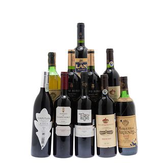 Lote de Vinos Tintos y Blancos de España. Marqués de Arienzo. En presentaciones de 750 ml. Total de piezas: 10.
