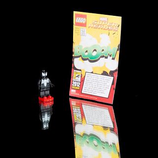 Lego Marvel Super Heroes.  Negro Simbiote Spider Man Mini Figura 2012 SDCC.  Muy Raro.  Altura 4 cm.