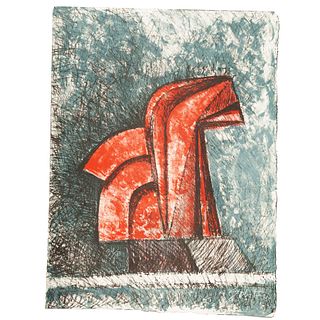 ENRIQUE CARBAJAL "SEBASTIAN", Caballito (Rojo), Firmada, Litografía 36 / 100, 82 x 60 cm medidas totales