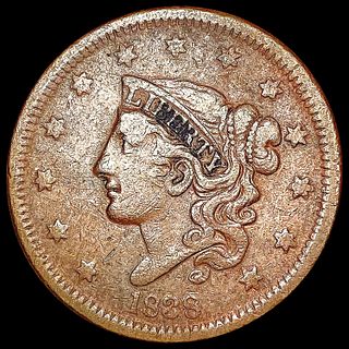 1838 Braided Hair Large Cent NEARLY UNCIRCULATED