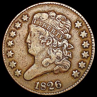 1826 Classic Head Half Cent LIGHTLY CIRCULATED