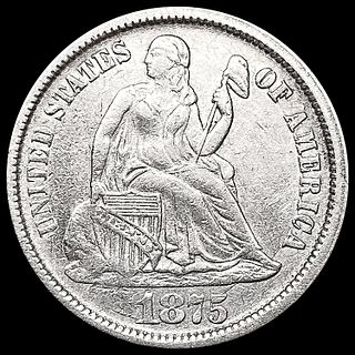 1875-CC Seated Liberty Dime CLOSELY UNCIRCULATED