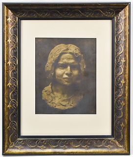 FRAMED PHOTO OF BUST BY RALPH STACKPOLE
