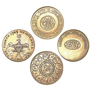 A set of Div. Three G. Washington Inaugural buttons