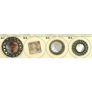 A small card of assorted division one shell buttons