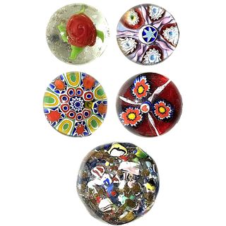 A small card of assorted division three artist glass buttons