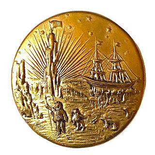 A division one detailed pictorial brass button