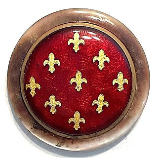 A division one pearl and enamel button
